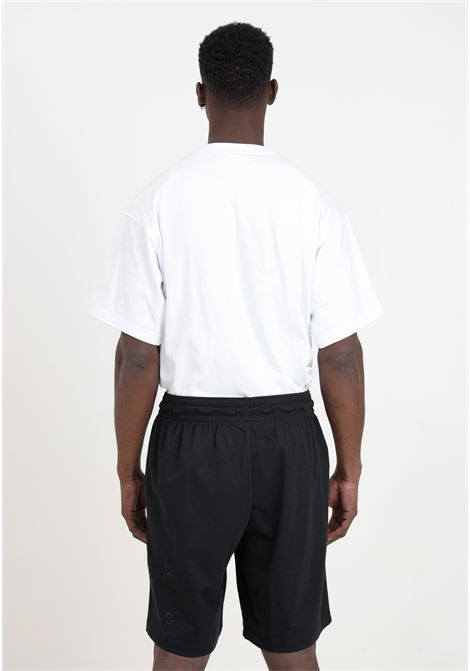 Shorts nero da uomo con patch logo in bianco e lettering logo ADIDAS PERFORMANCE | IP4075.